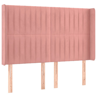 vidaXL Kopfteil mit Ohren Rosa 147x16x118/128 cm Samt