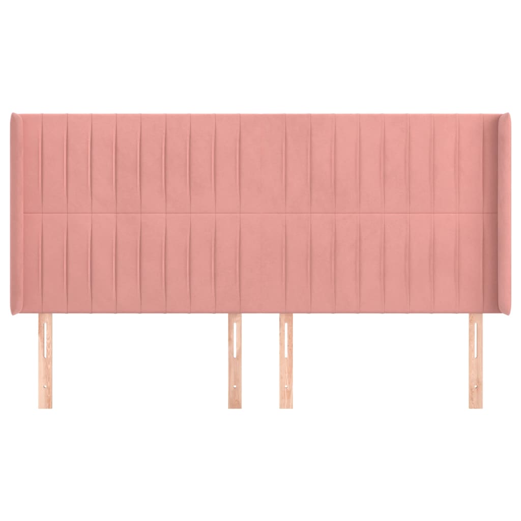 vidaXL Kopfteil mit Ohren Rosa 163x16x118/128 cm Samt