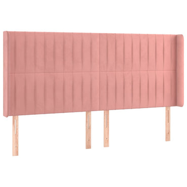 vidaXL Kopfteil mit Ohren Rosa 183x16x118/128 cm Samt