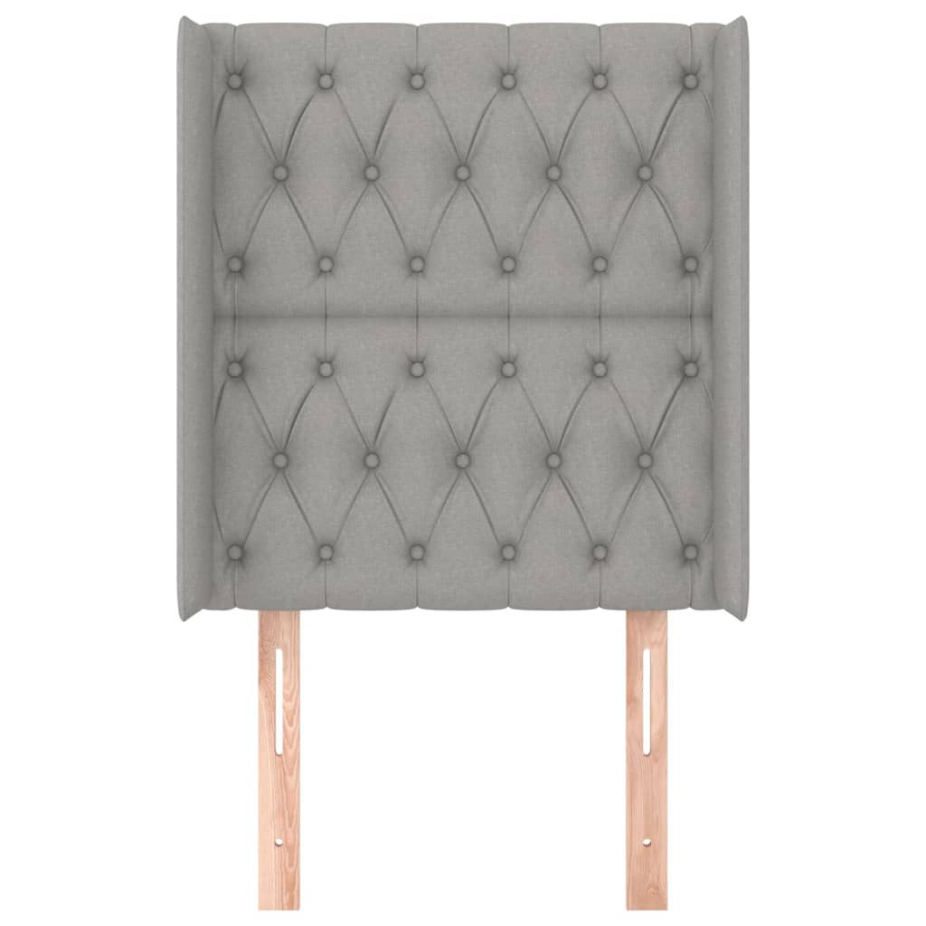 vidaXL Kopfteil mit Ohren Hellgrau 83x16x118/128 cm Stoff