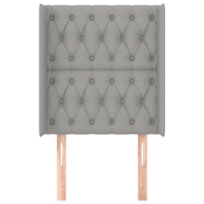 vidaXL Kopfteil mit Ohren Hellgrau 83x16x118/128 cm Stoff