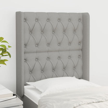 vidaXL Kopfteil mit Ohren Hellgrau 83x16x118/128 cm Stoff