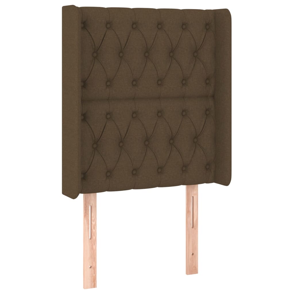 vidaXL Kopfteil mit Ohren Dunkelbraun 83x16x118/128 cm Stoff