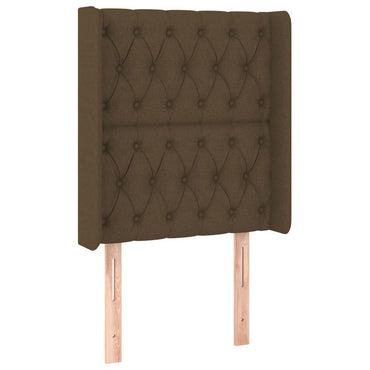 vidaXL Kopfteil mit Ohren Dunkelbraun 83x16x118/128 cm Stoff