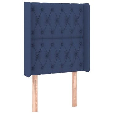 vidaXL Kopfteil mit Ohren Blau 83x16x118/128 cm Stoff