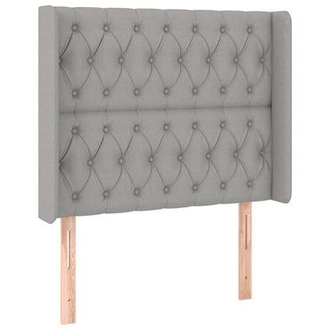 vidaXL Kopfteil mit Ohren Hellgrau 93x16x118/128 cm Stoff