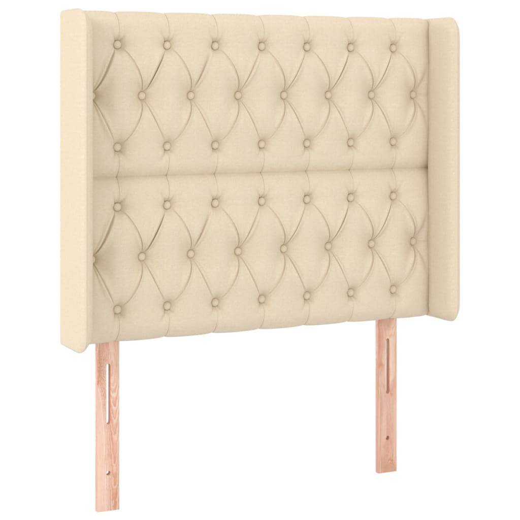 vidaXL Kopfteil mit Ohren Creme 93x16x118/128 cm Stoff