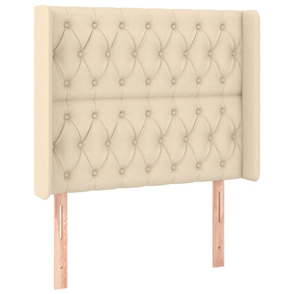 vidaXL Kopfteil mit Ohren Creme 93x16x118/128 cm Stoff