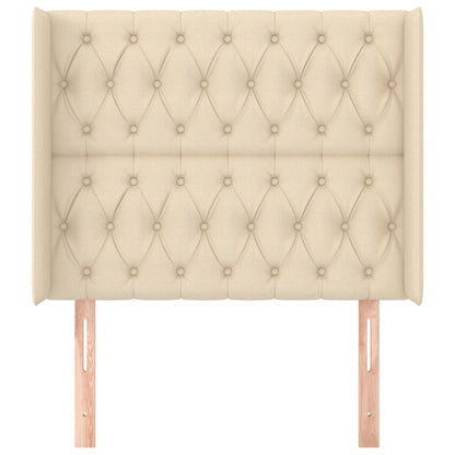 vidaXL Kopfteil mit Ohren Creme 93x16x118/128 cm Stoff