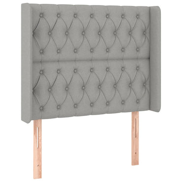 vidaXL Kopfteil mit Ohren Hellgrau 103x16x118/128 cm Stoff