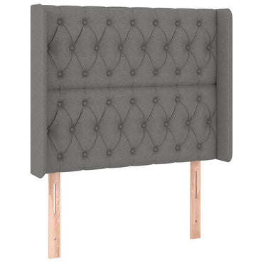 vidaXL Kopfteil mit Ohren Dunkelgrau 103x16x118/128 cm Stoff