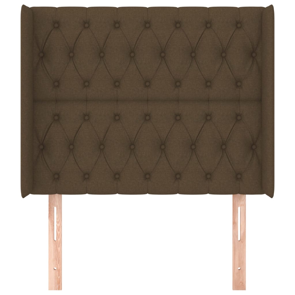 vidaXL Kopfteil mit Ohren Dunkelbraun 103x16x118/128 cm Stoff