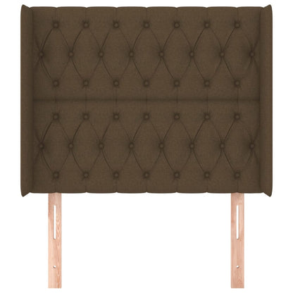 vidaXL Kopfteil mit Ohren Dunkelbraun 103x16x118/128 cm Stoff