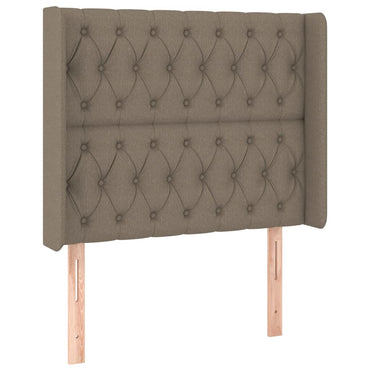 vidaXL Kopfteil mit Ohren Taupe 103x16x118/128 cm Stoff