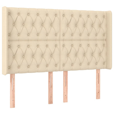 vidaXL Kopfteil mit Ohren Creme 147x16x118/128 cm Stoff