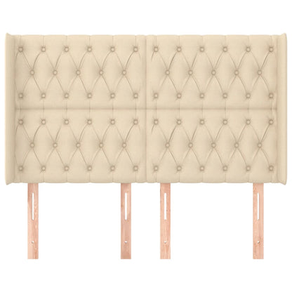 vidaXL Kopfteil mit Ohren Creme 147x16x118/128 cm Stoff