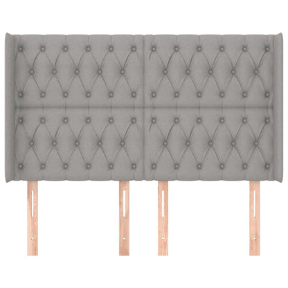 vidaXL Kopfteil mit Ohren Hellgrau 163x16x118/128 cm Stoff