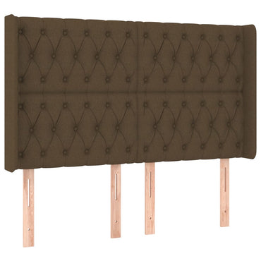 vidaXL Kopfteil mit Ohren Dunkelbraun 163x16x118/128 cm Stoff