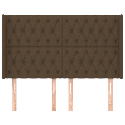 vidaXL Kopfteil mit Ohren Dunkelbraun 163x16x118/128 cm Stoff