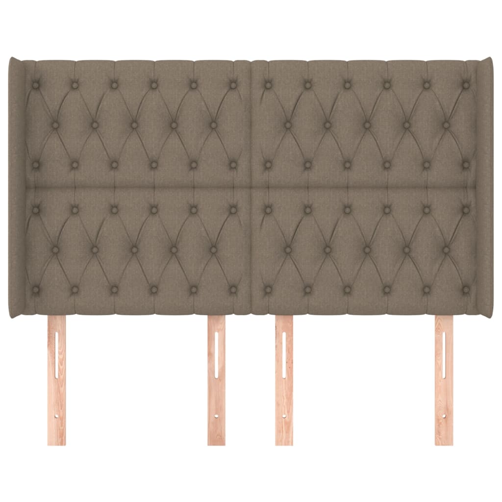 vidaXL Kopfteil mit Ohren Taupe 163x16x118/128 cm Stoff