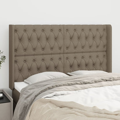 vidaXL Kopfteil mit Ohren Taupe 163x16x118/128 cm Stoff