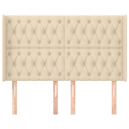 vidaXL Kopfteil mit Ohren Creme 163x16x118/128 cm Stoff