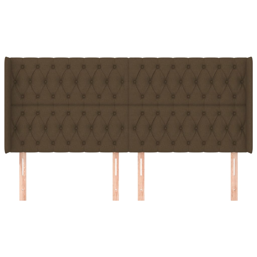 vidaXL Kopfteil mit Ohren Dunkelbraun 183x16x118/128 cm Stoff