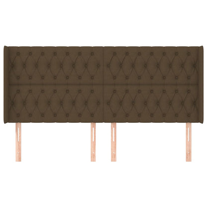 vidaXL Kopfteil mit Ohren Dunkelbraun 183x16x118/128 cm Stoff