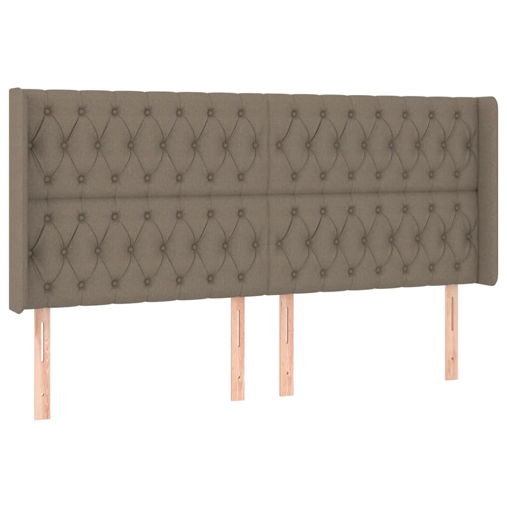 vidaXL Kopfteil mit Ohren Taupe 183x16x118/128 cm Stoff