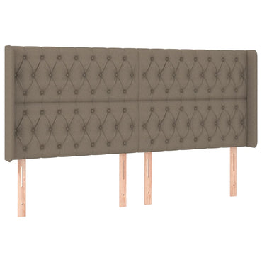 vidaXL Kopfteil mit Ohren Taupe 183x16x118/128 cm Stoff