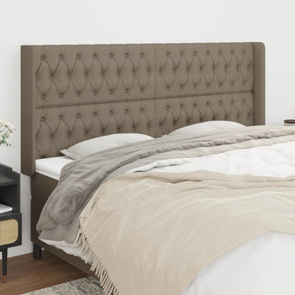 vidaXL Kopfteil mit Ohren Taupe 183x16x118/128 cm Stoff