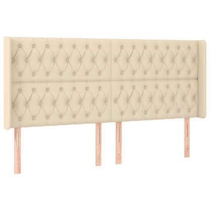 vidaXL Kopfteil mit Ohren Creme 183x16x118/128 cm Stoff