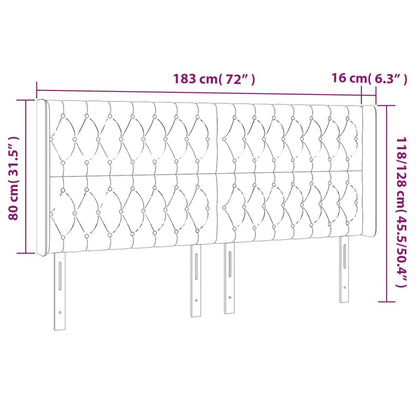 vidaXL Kopfteil mit Ohren Blau 183x16x118/128 cm Stoff