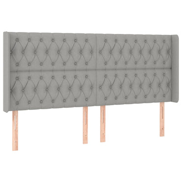 vidaXL Kopfteil mit Ohren Hellgrau 203x16x118/128 cm Stoff
