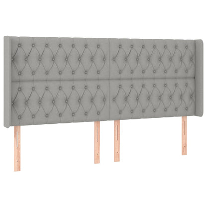 vidaXL Kopfteil mit Ohren Hellgrau 203x16x118/128 cm Stoff