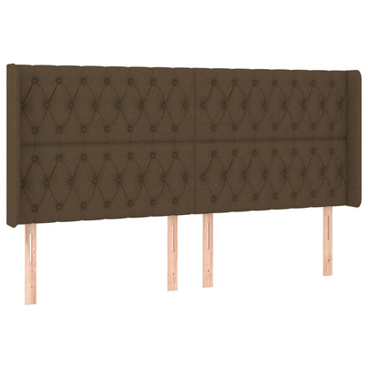 vidaXL Kopfteil mit Ohren Dunkelbraun 203x16x118/128 cm Stoff