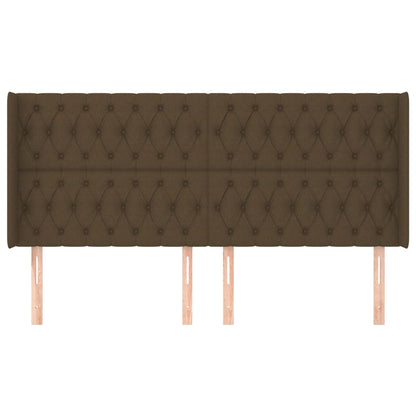 vidaXL Kopfteil mit Ohren Dunkelbraun 203x16x118/128 cm Stoff