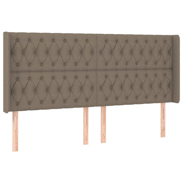 vidaXL Kopfteil mit Ohren Taupe 203x16x118/128 cm Stoff
