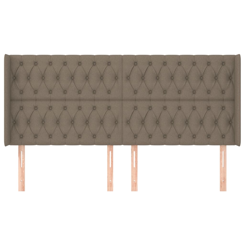 vidaXL Kopfteil mit Ohren Taupe 203x16x118/128 cm Stoff