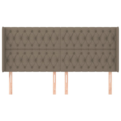 vidaXL Kopfteil mit Ohren Taupe 203x16x118/128 cm Stoff