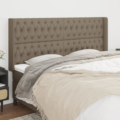 vidaXL Kopfteil mit Ohren Taupe 203x16x118/128 cm Stoff
