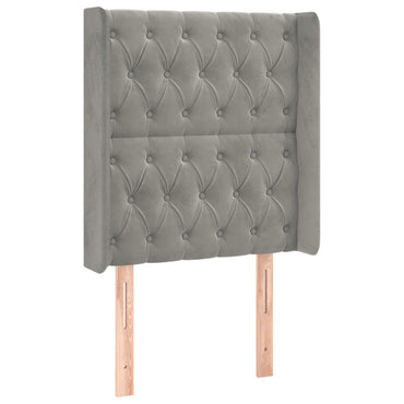 vidaXL Kopfteil mit Ohren Hellgrau 83x16x118/128 cm Samt