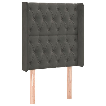 vidaXL Kopfteil mit Ohren Dunkelgrau 83x16x118/128 cm Samt