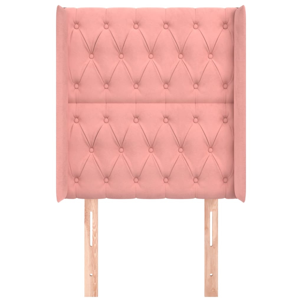 vidaXL Kopfteil mit Ohren Rosa 83x16x118/128 cm Samt