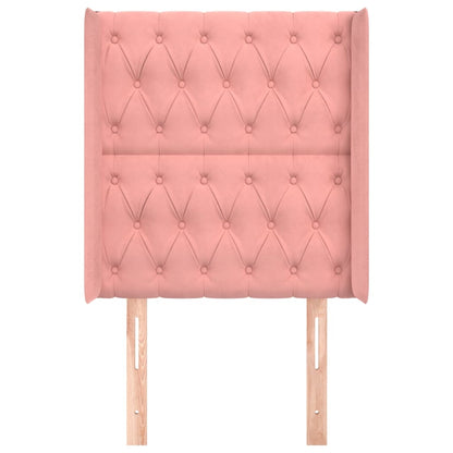 vidaXL Kopfteil mit Ohren Rosa 83x16x118/128 cm Samt