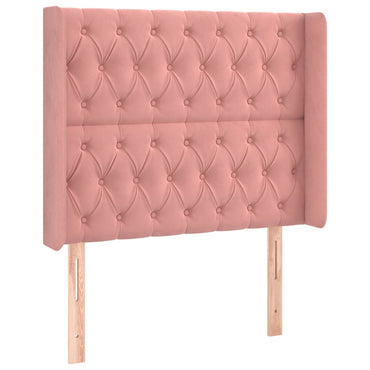 vidaXL Kopfteil mit Ohren Rosa 93x16x118/128 cm Samt
