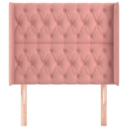 vidaXL Kopfteil mit Ohren Rosa 93x16x118/128 cm Samt