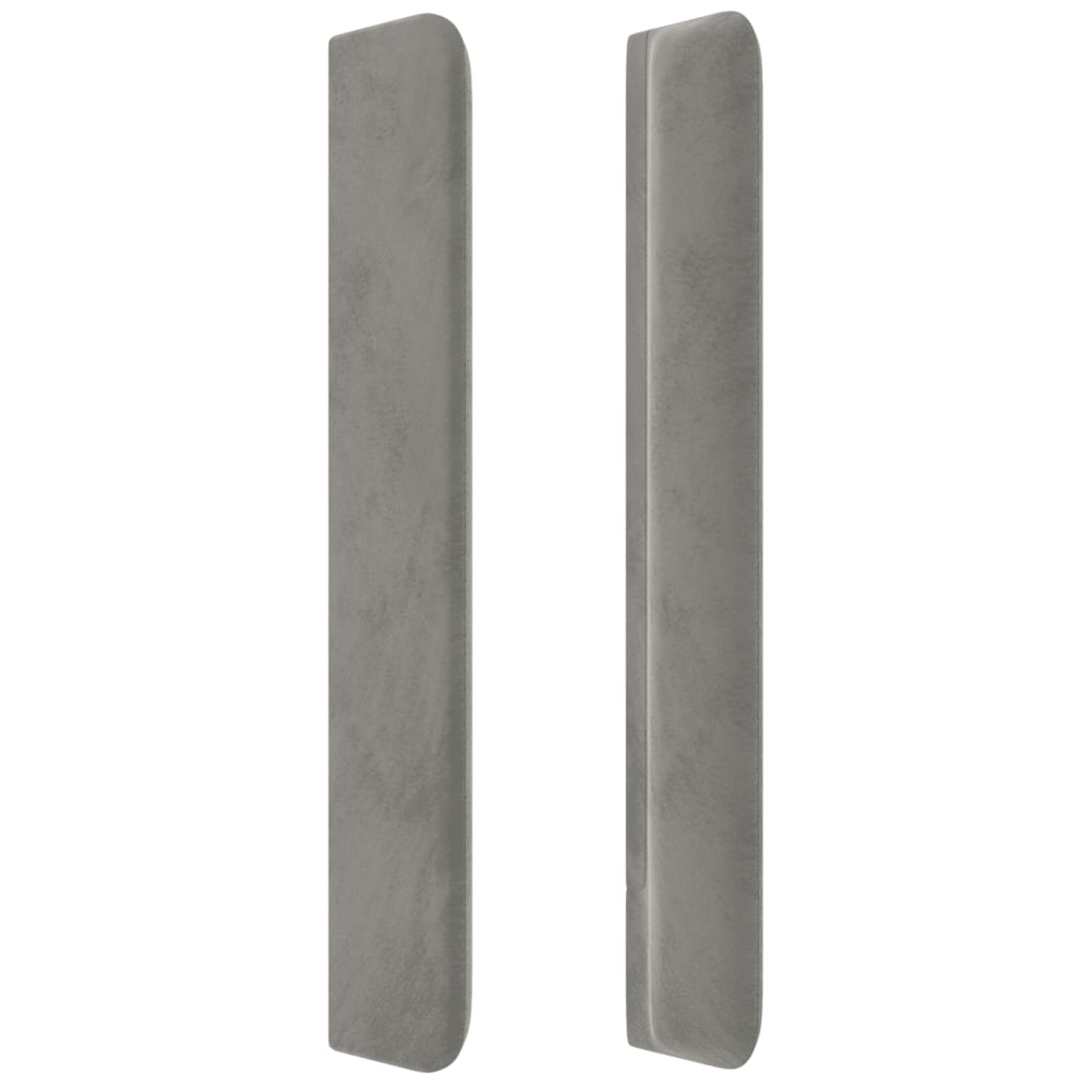 vidaXL Kopfteil mit Ohren Hellgrau 163x16x118/128 cm Samt