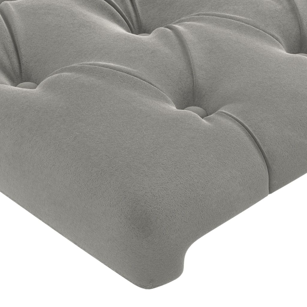 vidaXL Kopfteil mit Ohren Hellgrau 163x16x118/128 cm Samt