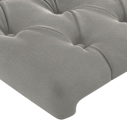 vidaXL Kopfteil mit Ohren Hellgrau 203x16x118/128 cm Samt
